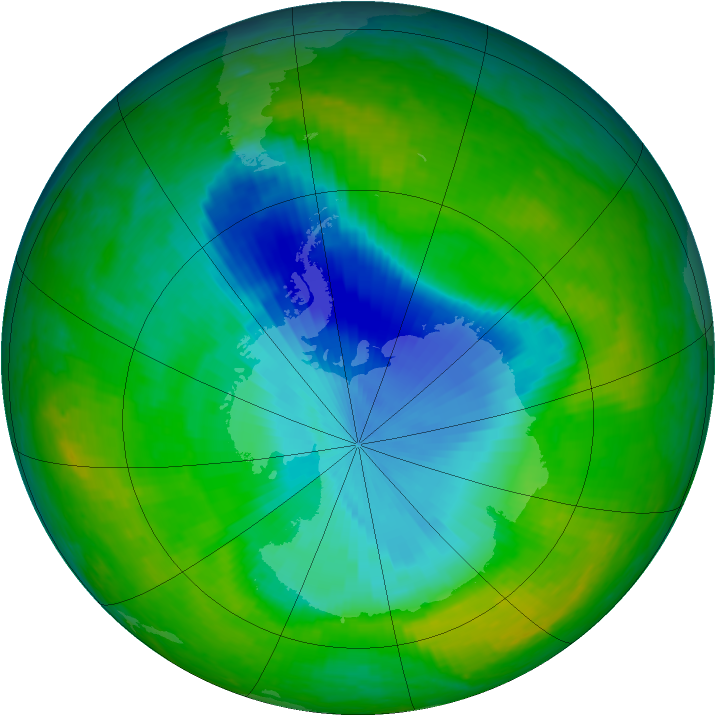 Antarctic ozone map for 26 November 2003